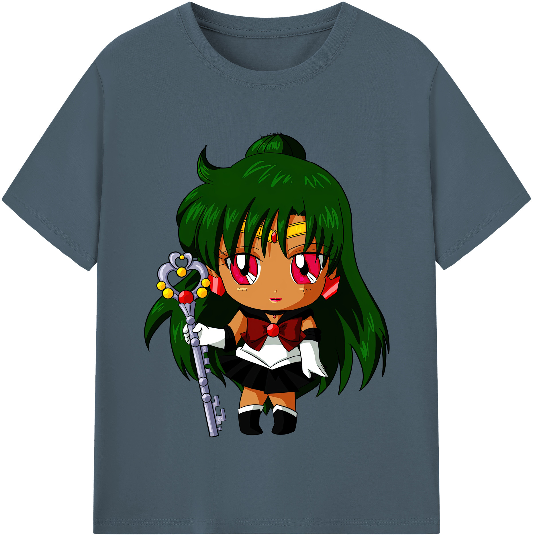 （画像用） 美少女戦士セーラームーン 冥王せつな Sailor Moon Meiou Setsuna 綿100％半袖Tシャツ（フロントプリント）